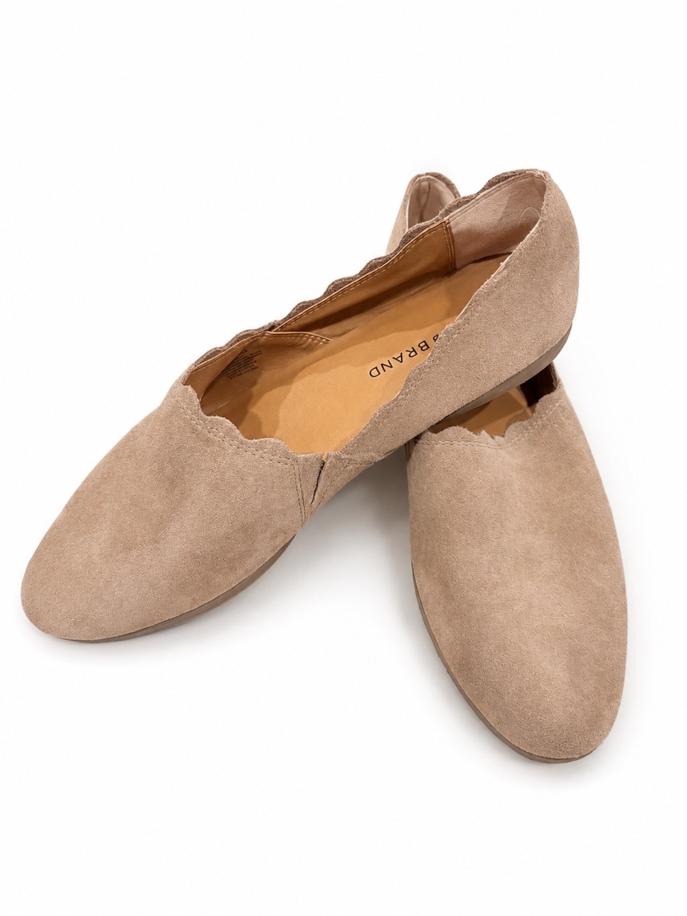 Lucky Brand Suede Alba Ballet Flats Nude Beige Size 9.5